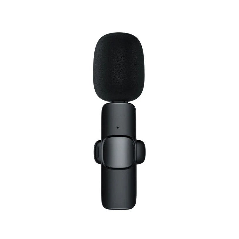 Microfon Lavaliera Wireless, Vivimall, 1 Microfon si 1 Receptor Tip Lightning, Autonomie 1-3h, Bluetooth 5.0, 70dB, Baterie 50 mAh, Negru - vivimall.ro