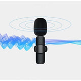 Microfon Lavaliera Wireless, Vivimall, 1 Microfon si 1 Receptor Tip Lightning, Autonomie 1-3h, Bluetooth 5.0, 70dB, Baterie 50 mAh, Negru - vivimall.ro