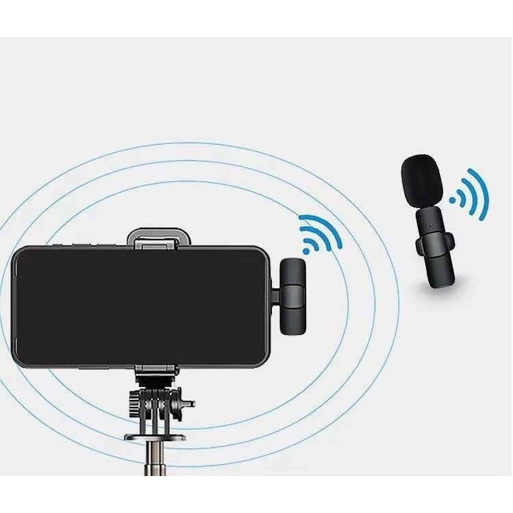 Microfon Lavaliera Wireless, Vivimall, 1 Microfon si 1 Receptor Tip Lightning, Autonomie 1-3h, Bluetooth 5.0, 70dB, Baterie 50 mAh, Negru - vivimall.ro