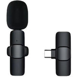 Microfon Lavalieră Wireless, Vivimall, Bluetooth 5.0, 1 Microfon + 1 Receptor Tip C, Autonomie 1-3h, 70 dB, Baterie 50 mAh, Negru - vivimall.ro