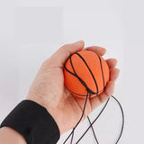 Minge Saltareata Hiperelastica, Vivimall, Model Minge de Basket cu Fixare de Mana, Space Moon Ball foarte Elastica, Antistress pentru Copii, Diametru 66 mm, Portocaliu - vivimall.ro