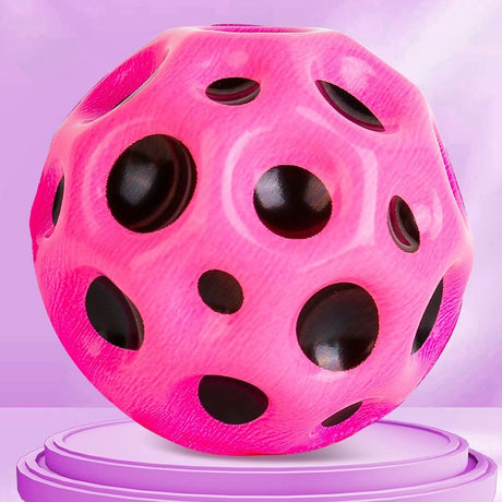 Detaliu suprafață neregulată minge Space Moon Ball roz, 66 mm, textura tip lunar