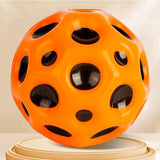 Minge Saltareata Hiperelastica, Vivimall, Space Moon Ball foarte Elastica, Antistress pentru Copii, Diametru 66 mm, Portocaliu - vivimall.ro
