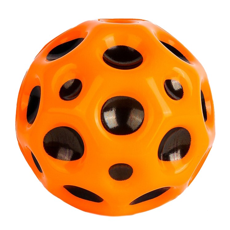 Minge Saltareata Hiperelastica, Vivimall, Space Moon Ball foarte Elastica, Antistress pentru Copii, Diametru 66 mm, Portocaliu - vivimall.ro
