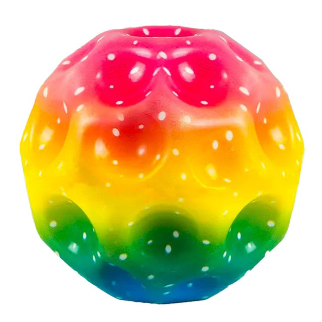 Minge Saltareata Hiperelastica, Vivimall, Space Moon Ball foarte Elastica, Antistress pentru Copii, Diametru 66 mm, Multicolor Galben - vivimall.ro