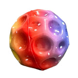Minge Saltareata Hiperelastica, Vivimall, Space Moon Ball foarte Elastica, Antistress pentru Copii, Diametru 66 mm, Multicolor Rosu - vivimall.ro