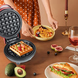 Mini Aparat de Vafe, Vivimall, Multifunctional, Pentru Casa si Calatorii, Compact, Usor de Transportat si Depozitat, 18x14.5x9.3 cm, Rosu - vivimall.ro