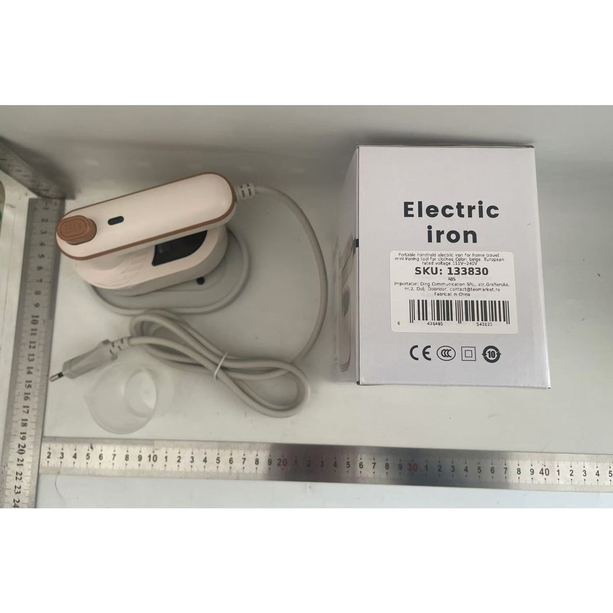 Mini Fier de Calcat, Vivimall, Pliabil si Portabil, Calcare Verticala/Orizonala, cu Abur, 50 ml, 40W, 10.5 x 12 cm, Alb - vivimall.ro