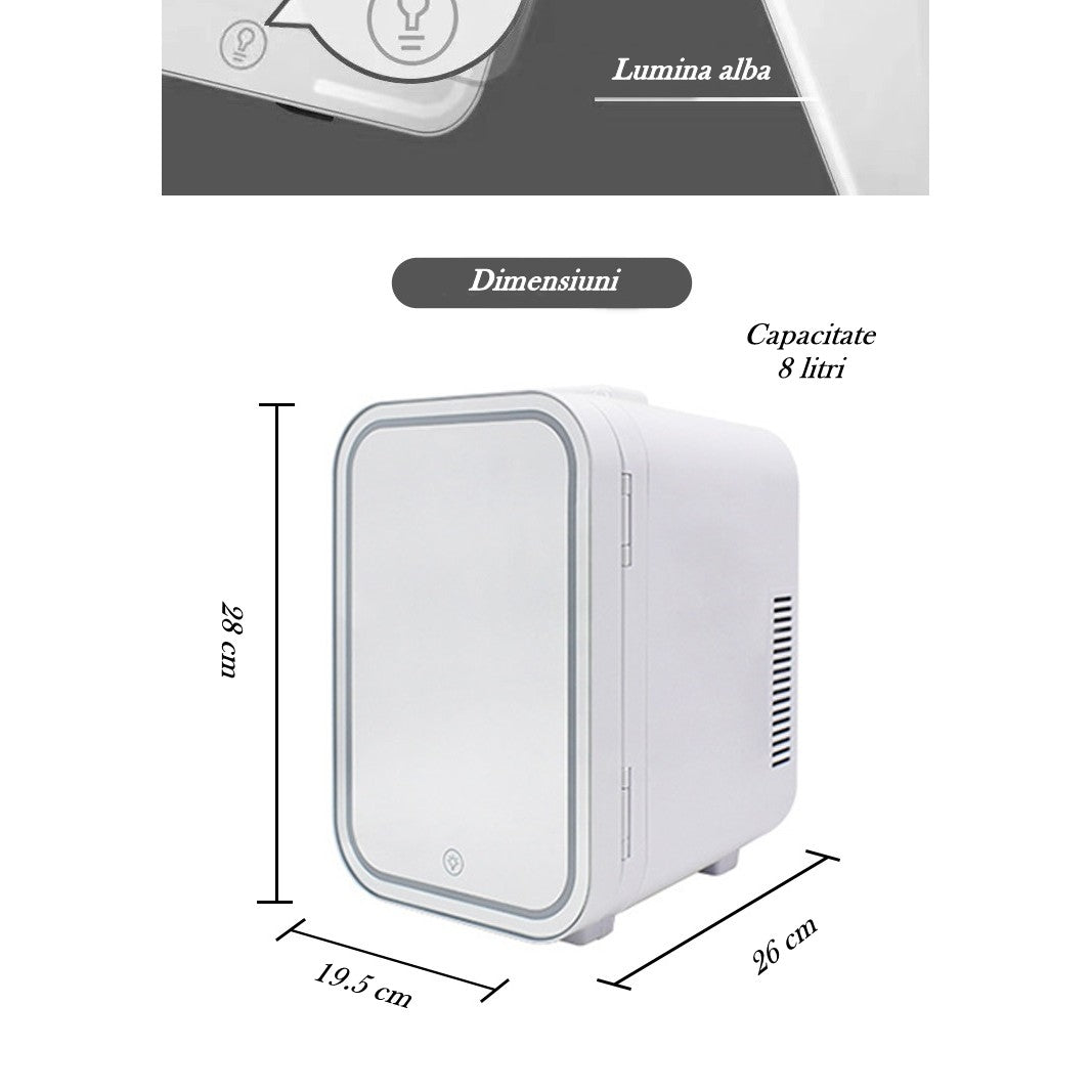 Mini Frigider Cosmetice, Dublă Funcție De Încălzire, Răcire, Portabil, 8L - vivimall.ro