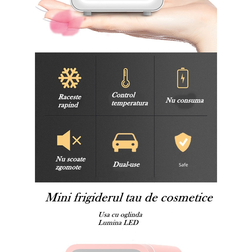Mini Frigider Cosmetice, Dublă Funcție De Încălzire, Răcire, Portabil, 8L - vivimall.ro