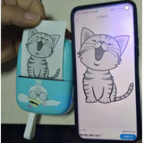 Mini Imprimanta Foto Portabila, Incarcare Usb, Bluetooth, Print , Albastru - vivimall.ro