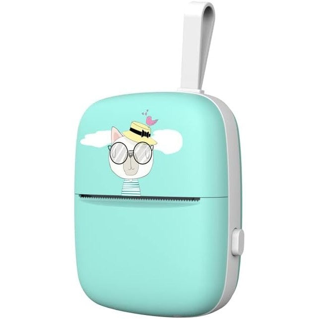 Mini Imprimanta Foto Portabila, Incarcare Usb, Bluetooth, Print , Albastru - vivimall.ro