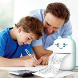 Mini Imprimanta Foto Portabila, Vivimall, Incarcare USB, Bluetooth, Model Ursulet, 12 x 9 x 5 cm, Alb Albastru - vivimall.ro