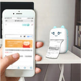 Mini Imprimanta Foto Portabila, Vivimall, Incarcare USB, Bluetooth, Model Ursulet, 12 x 9 x 5 cm, Alb Albastru - vivimall.ro