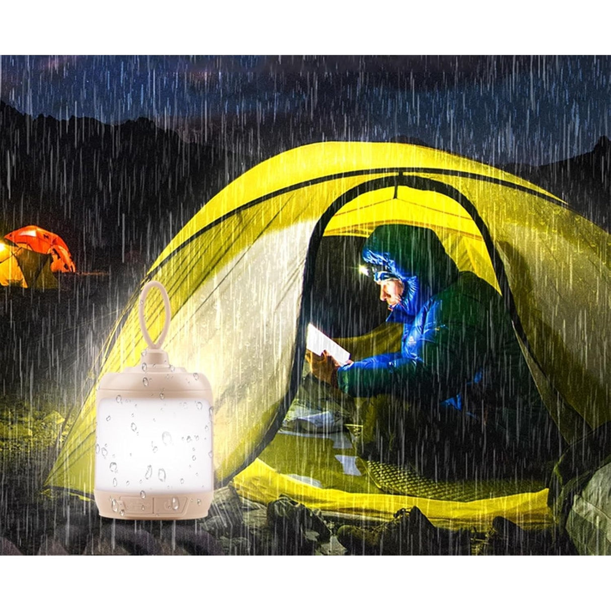 Mini Lampa LED de Camping, Vivimall, pentru Aer Liber, Reincarcabila USB Type C, 3 Trepte de Lumina, Portabila, 13.8 x 6.5 cm, 5V, Alb - vivimall.ro