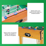 Mini Masa de Fotbal cu Teren si 12 Jucatori Vivimall, 4 Manere, cu Tablou pentru Scor, din Metal, Lemn si ABS, 34.5 x 23 x 7 cm, pentru copii/adulti - vivimall.ro