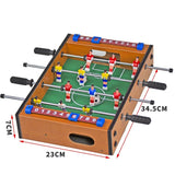Mini Masa de Fotbal cu Teren si 12 Jucatori Vivimall, 4 Manere, cu Tablou pentru Scor, din Metal, Lemn si ABS, 34.5 x 23 x 7 cm, pentru copii/adulti - vivimall.ro