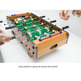Mini Masa de Fotbal cu Teren si 18 Jucatori Vivimall, 6 Manere, cu Tablou pentru Scor, din Metal, Lemn si ABS, 50 x 25 x 16 cm, cu Picioruse, pentru copii/adulti - vivimall.ro