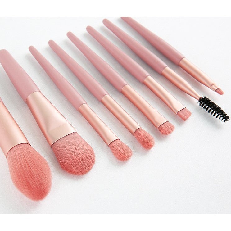 Mini Set Portabil 8 Pensule De Machiaj Cu Husa - vivimall.ro
