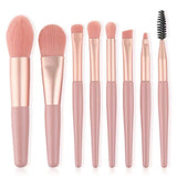 Mini Set Portabil 8 Pensule De Machiaj Cu Husa - vivimall.ro