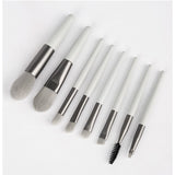 Mini set portabil 8 pensule de machiaj cu husa verde menta, Vivimall - vivimall.ro