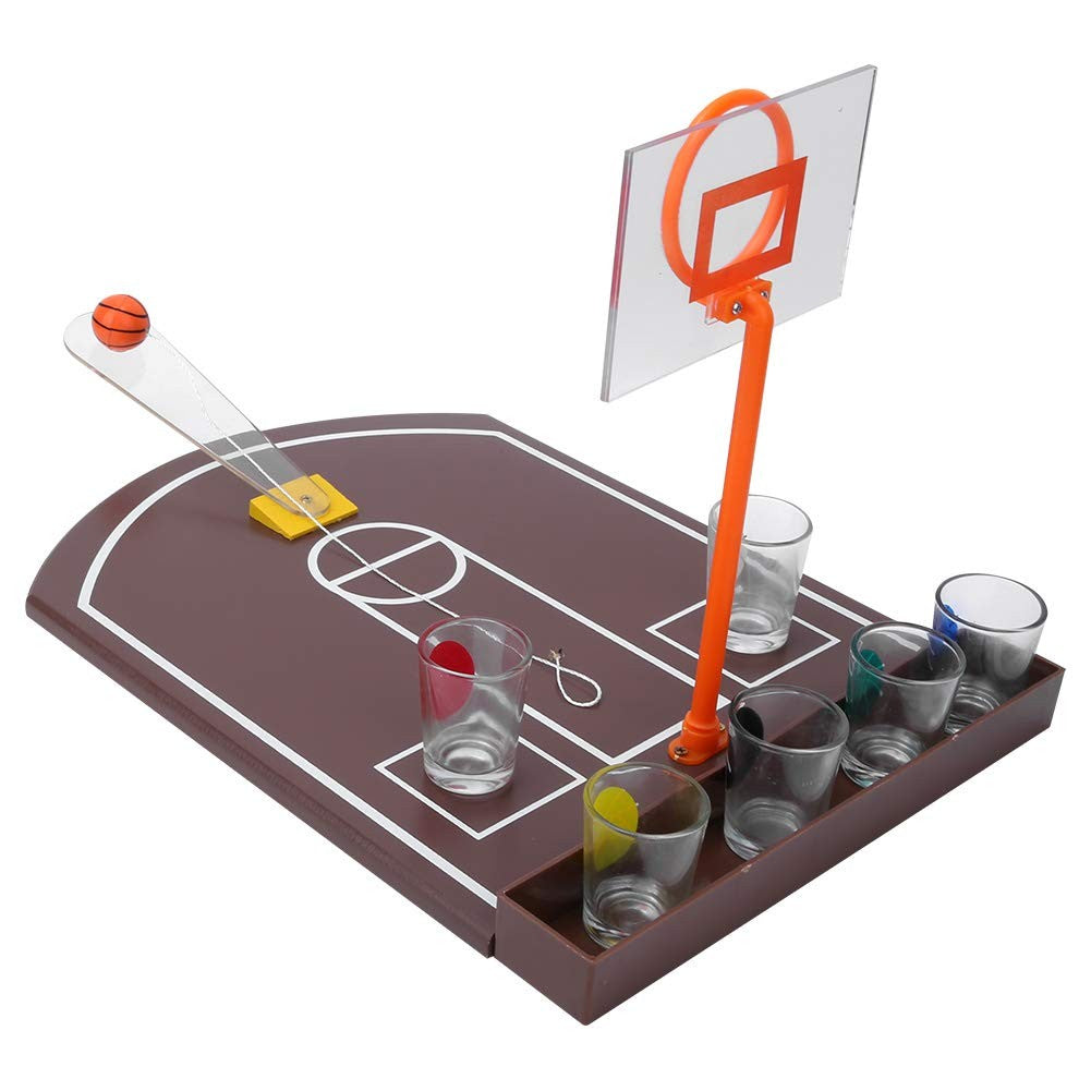Joc de baut tip baschet Vivimall, arunca mingea si accepta provocarea, pahare de shot din sticla, 30 x 22.5 x 24 cm, multicolor - vivimall.ro