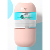 Mini Umidificator Portabil, Vivimall, 2 Moduri, Aromaterapie, Silentios, Lumina Ambientala, Incarcare USB, 220 ml, 8 x 8 x 10.3 cm, Roz - vivimall.ro