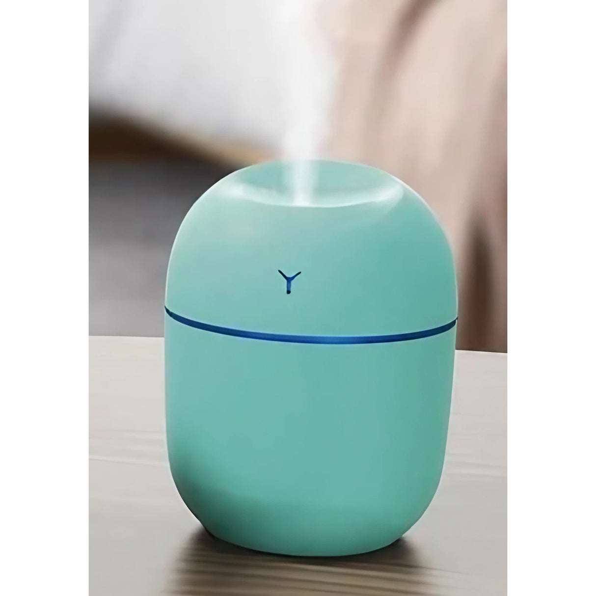 Mini Umidificator Portabil, Flippy, 2 Moduri, Aromaterapie, Silentios, Lumina Ambientala, Incarcare USB, 220 ml, 8 x 8 x 10.3 cm, Albastru - vivimall.ro