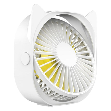 Mini Ventilator Pentru Birou Cu Usb, Rotire 360 Grade, 3 Viteze, 13.5 X 12,8 Cm - vivimall.ro