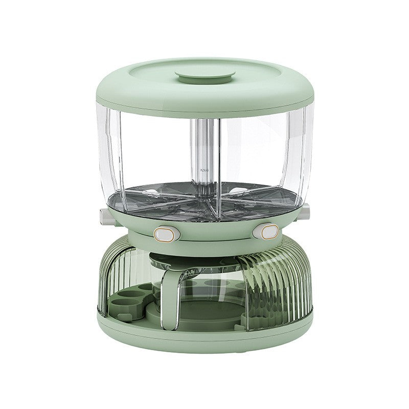 Dozator Etajat De Cereale Rotativ 360, 6 Compartimente, Capacitate 10L, Cofraj Special Pentru Oua, Vas Pentru Scurgerea Cerealelor
