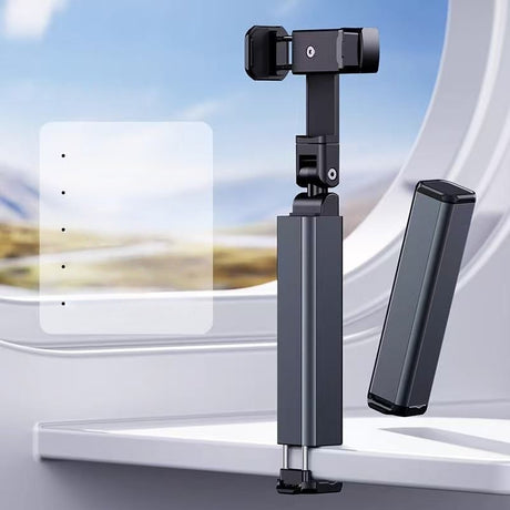 Suport pentru Telefon Mobil, Vivimall, pentru Calatorie, Pliabil, Portabil, Rotativ, Telescopic, Negru - vivimall.ro