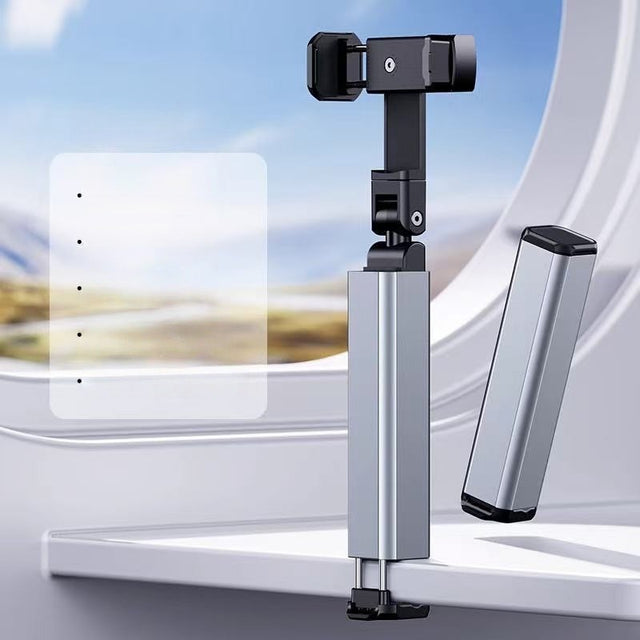 Suport pentru Telefon Mobil, Vivimall, pentru Calatorie, Pliabil, Portabil, Rotativ, Telescopic, Negru/Gri - vivimall.ro