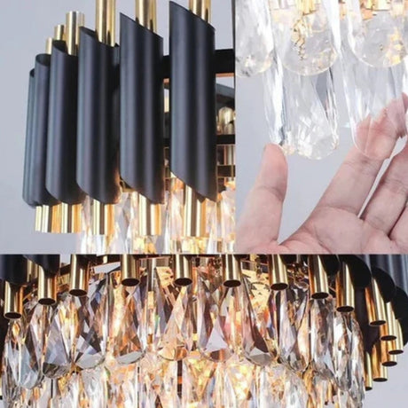 Candelabru Cristal Versailles Supremo 10Xe14, Diametru 80Cm, Lucios Si Negru - vivimall.ro