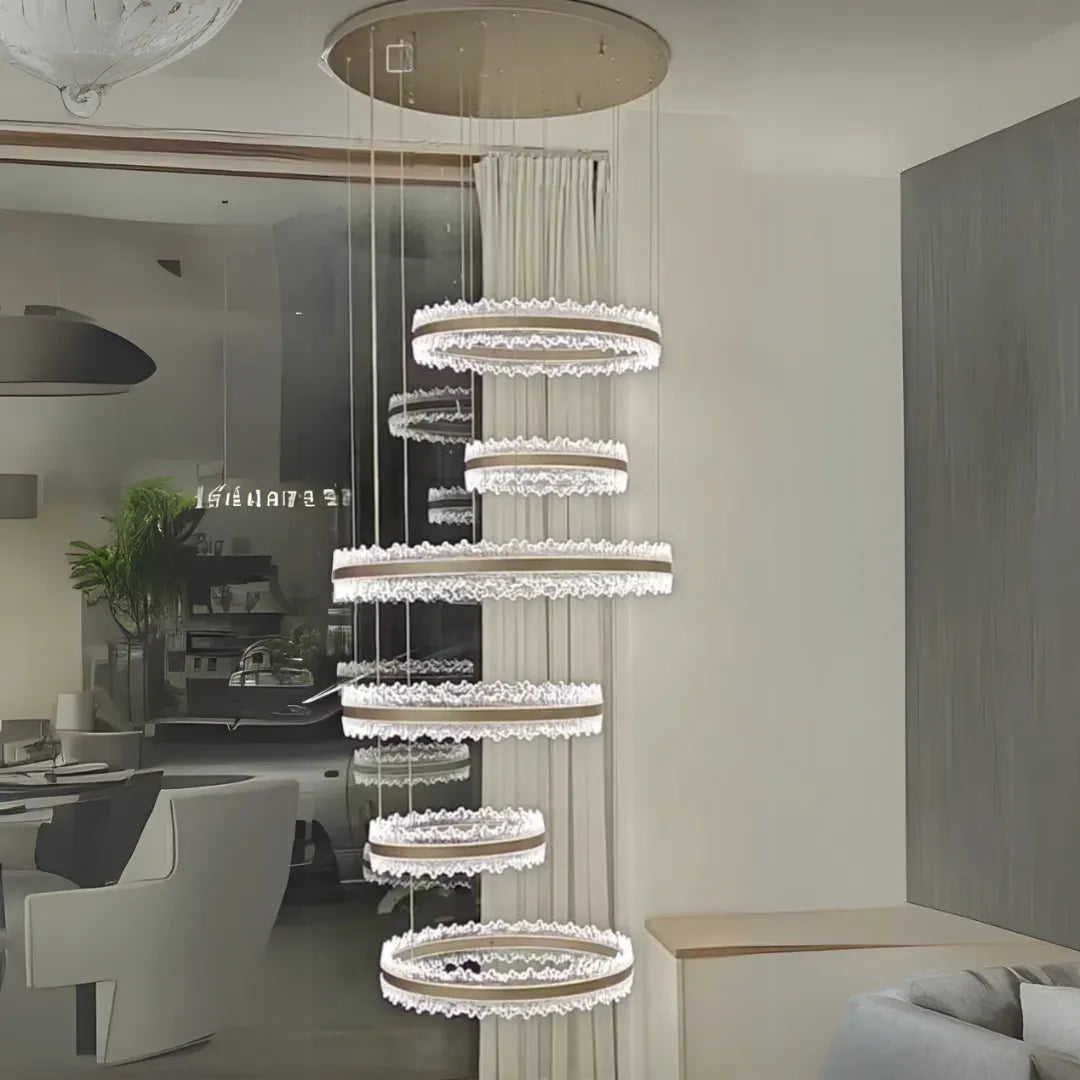 Lustra Led Suspendata Cu Telecomanda Pino, Lumina Rece/Calda/Neutra, Dimabila,Inaltime Reglabila - vivimall.ro