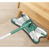 Mop Plat cu Laveta din Microfibra, Vivimall, Pentru Uz Casnic, Sistem de Stoarcere X, Tija Telescopica 140 cm, Rotire 360°,38 x 140 cm, Verde - vivimall.ro