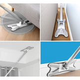 Mop Plat cu Laveta din Microfibra, Vivimall, Pentru Uz Casnic, Sistem de Stoarcere X, Tija Telescopica 140 cm, Rotire 360°,38 x 140 cm, Verde - vivimall.ro