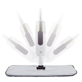 Mop plat, Vivimall, cu pulverizator, pentru uz casnic, plastic, rezerva de mop din microfibra, 125x40 cm, Alb/Mov - vivimall.ro