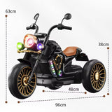 Tricicleta Electrica pentru Copii, Vivimall, cu 2 Acumulatoare 380*2, 6V 4.5, Sistem Anti-Rasturnare, Sistem de Lumini si Sunet, 6-8 Ani, 93 x 48 x 63 cm, Negru - vivimall.ro