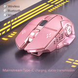 Mouse Gaming Wireless, Flippy, Bluetooth, 2.4GHz, 3600dpi, Reincarcabil, 3,4 x 7,7 cm, Roz - vivimall.ro