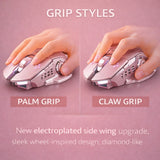 Mouse Gaming Wireless, Flippy, Bluetooth, 2.4GHz, 3600dpi, Reincarcabil, 3,4 x 7,7 cm, Roz - vivimall.ro