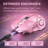 Mouse Gaming Wireless, Flippy, Bluetooth, 2.4GHz, 3600dpi, Reincarcabil, 3,4 x 7,7 cm, Roz - vivimall.ro