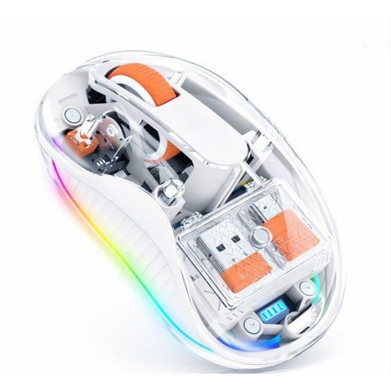 Mouse Wireless, Flippy, Dual Bluetooth, 2.4 GHz, Multi Device, USB-C, 4 Niveluri DPI 800-2400, Reincarcabil, Iluminare LED, Compatibil MacBook/iPad/Laptop 10 x 6 cm, Alb - vivimall.ro
