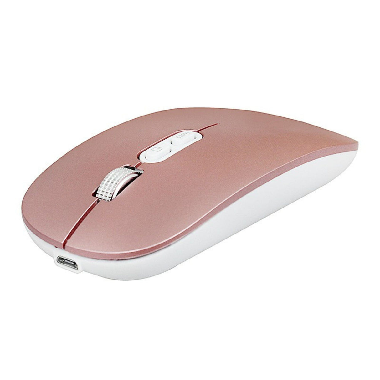 Mouse Wireless Reincarcabil, Flippy, Compatibil Windows/macOS, Bluetooth 5.1 + 2.4GHz, Silentios, DPI 800/1200/1600, Roz Auriu - vivimall.ro
