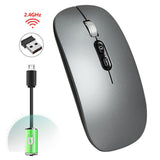 Mouse Wireless Reincarcabil, Flippy, Compatibil Windows/macOS, Bluetooth 5.1 + 2.4GHz, Silentios, DPI 800/1200/1600, Gri Inchis - vivimall.ro
