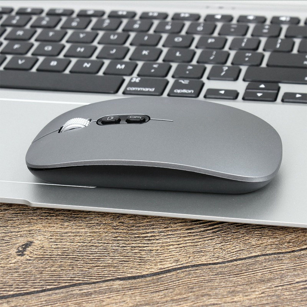 Mouse Wireless Reincarcabil, Flippy, Compatibil Windows/macOS, Bluetooth 5.1 + 2.4GHz, Silentios, DPI 800/1200/1600, Gri Inchis - vivimall.ro