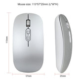 Mouse Wireless Reincarcabil, Flippy, Compatibil Windows/macOS, Bluetooth 5.1 + 2.4GHz, Silentios, DPI 800/1200/1600, Argint - vivimall.ro