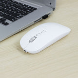 Mouse Wireless Reincarcabil, Flippy, Compatibil Windows/macOS, Bluetooth 5.1 + 2.4GHz, Silentios, DPI 800/1200/1600, Alb - vivimall.ro