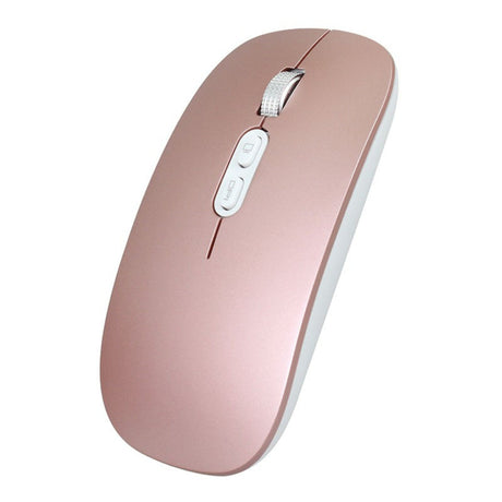 Mouse wireless reîncărcabil Flippy M103 roz auriu, vedere frontală, Bluetooth 5.1 și 2.4GHz