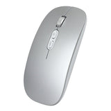 Mouse Wireless Reincarcabil, Flippy, Compatibil Windows/macOS, Bluetooth 5.1 + 2.4GHz, Silentios, DPI 800/1200/1600, Argint - vivimall.ro