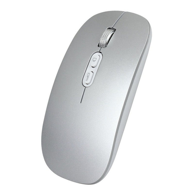 Mouse Wireless Reincarcabil, Flippy, Compatibil Windows/macOS, Bluetooth 5.1 + 2.4GHz, Silentios, DPI 800/1200/1600, Argint - vivimall.ro